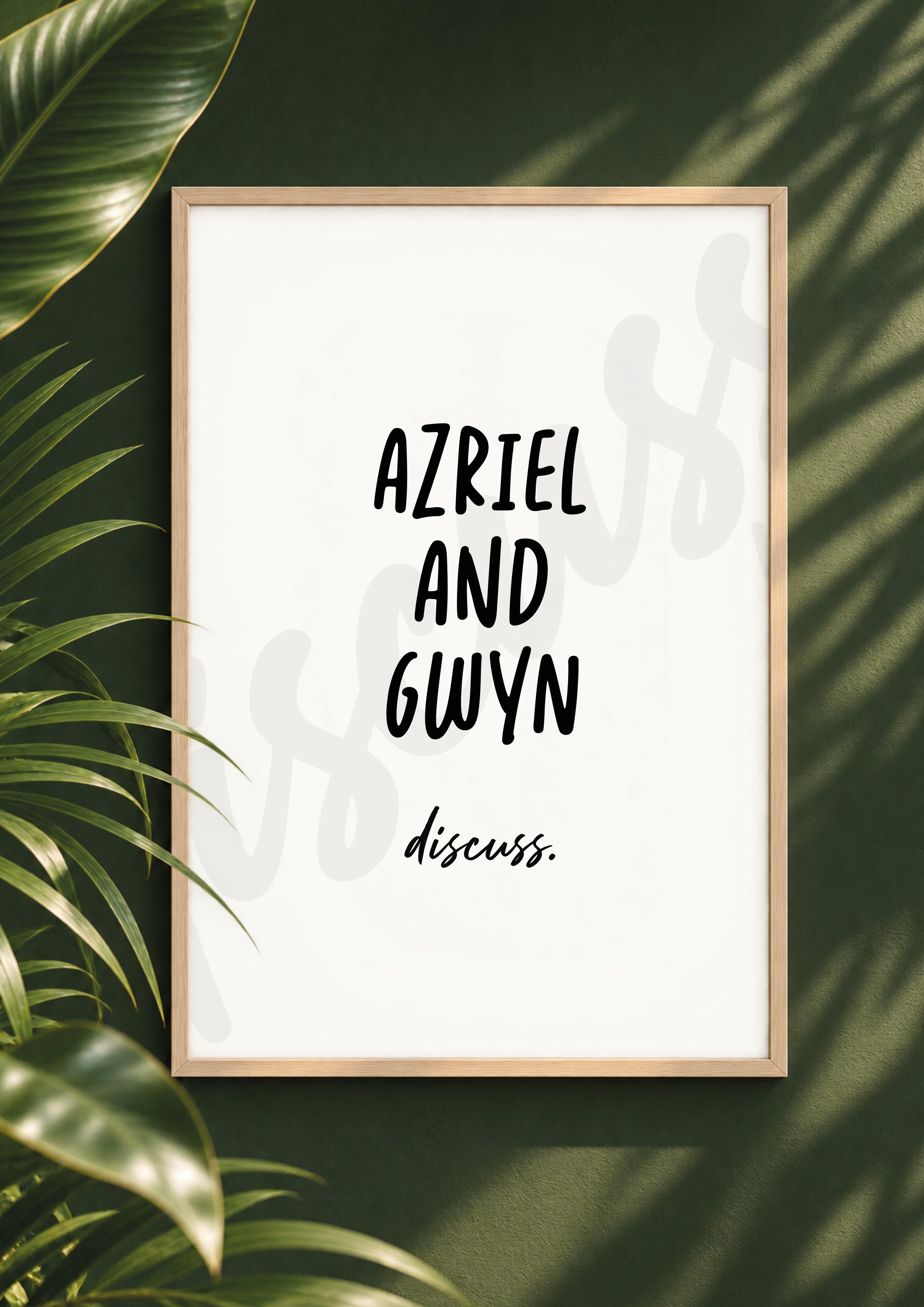 Azriel and Gwyn - A Court Of Thorns and Roses Inspired Discussion Print (Digital File)