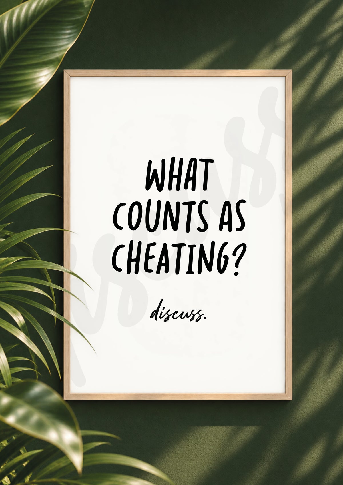 What Counts As Cheating? - Relationship Debate Prompt Digital Print & Wall Art (Digital File)