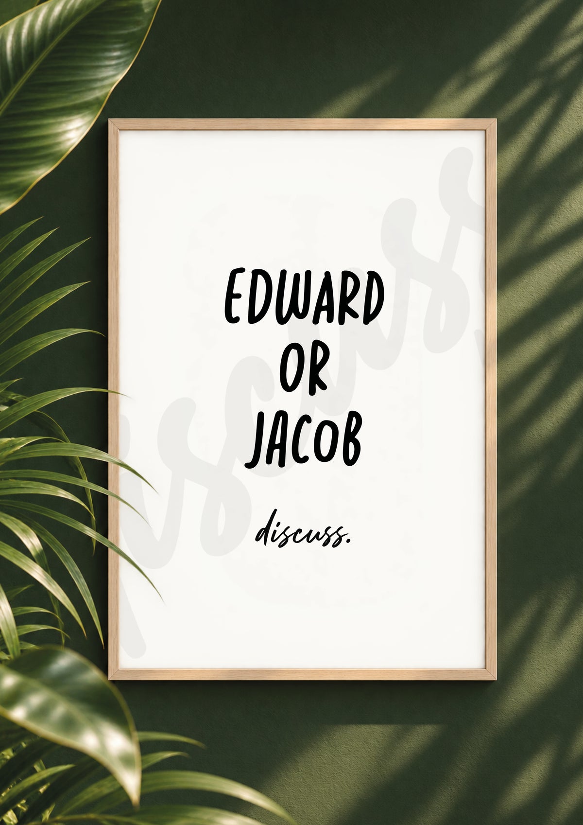 Edward or Jacob? - Twilight Inspired Discussion Print (Digital File)