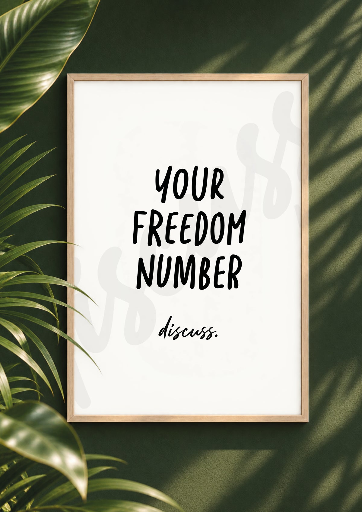 Your Freedom Number - Thought Provoking Money Conversation Digital Print & Wall Art (Digital File)