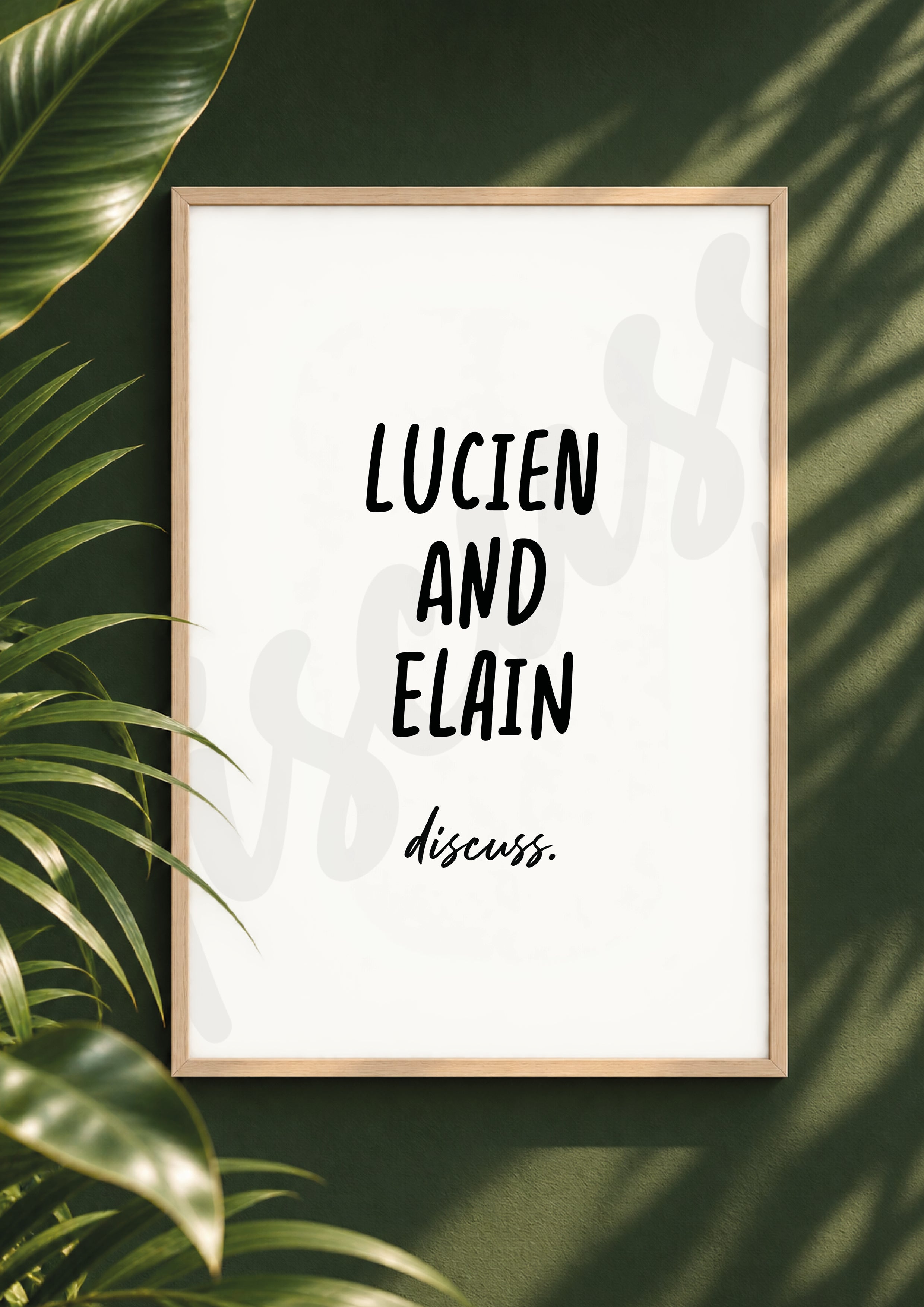 Lucien and Elain - A Court Of Thorns and Roses Inspired Discussion Print (Digital File)