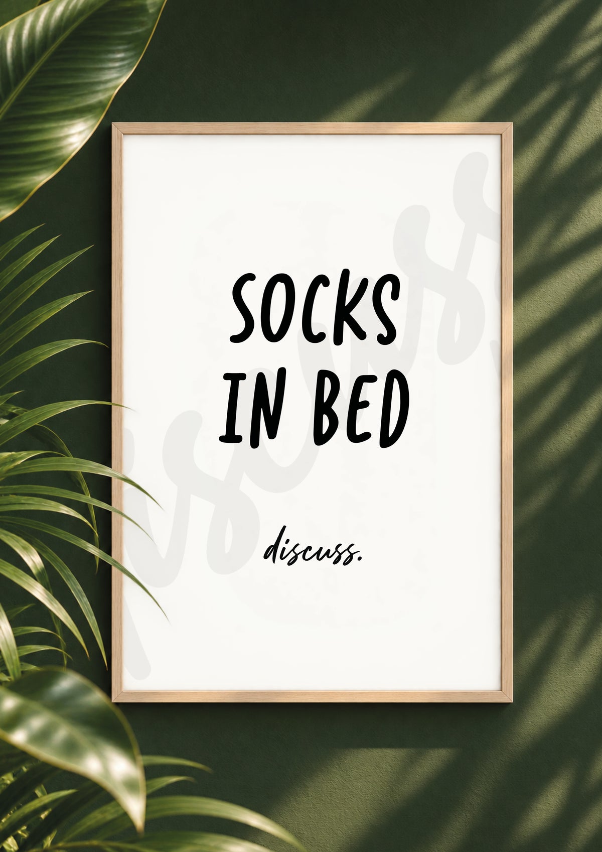 Socks in Bed - Funny Everyday Debate Prompt Digital Print & Wall Art (Digital File)