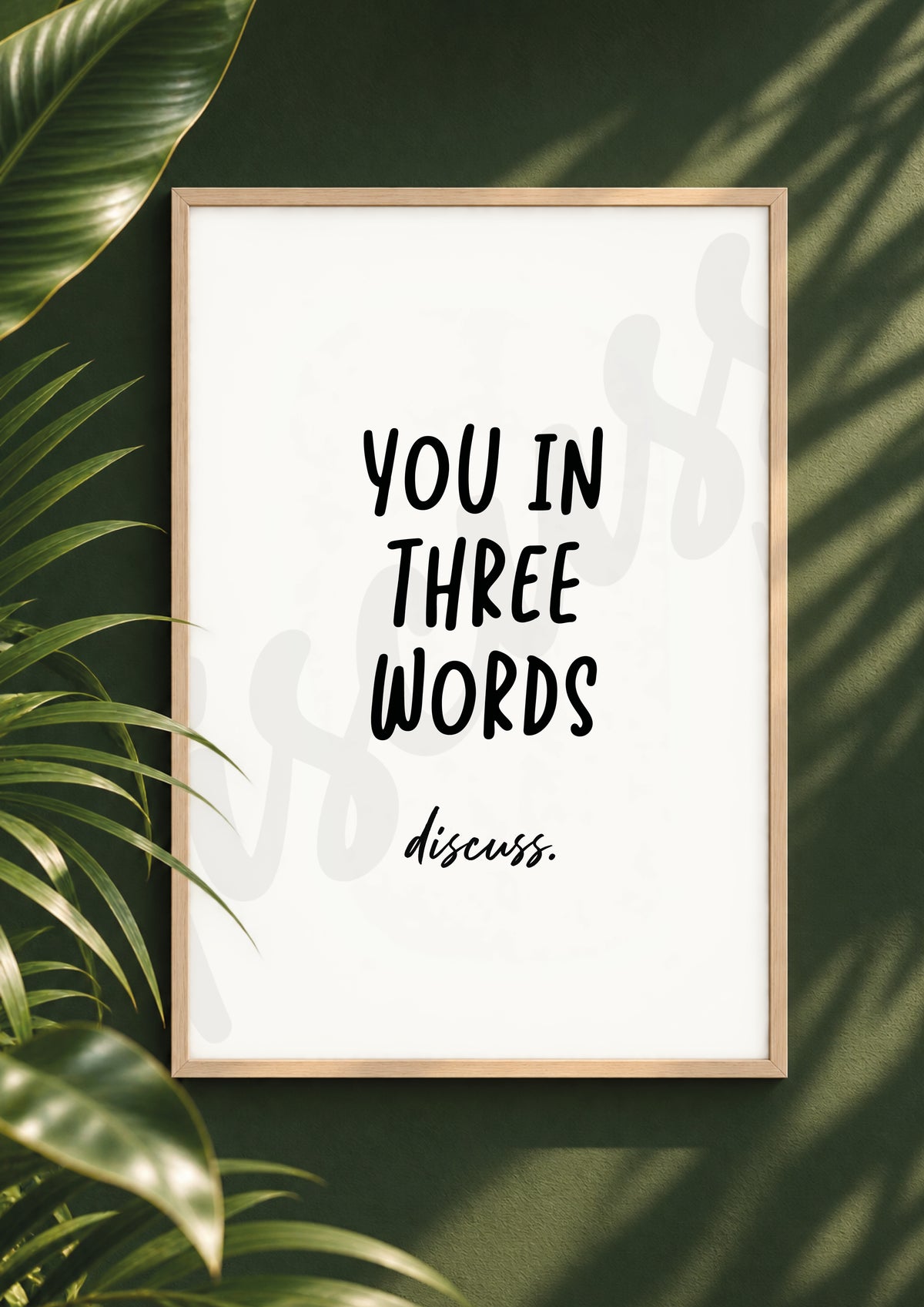 You In Three Words - Meaningful Conversation Digital Print & Wall Art (Digital File)