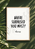 Where Surprised You Most? - Travel Conversation Digital Print & Wall Art (Digital File)